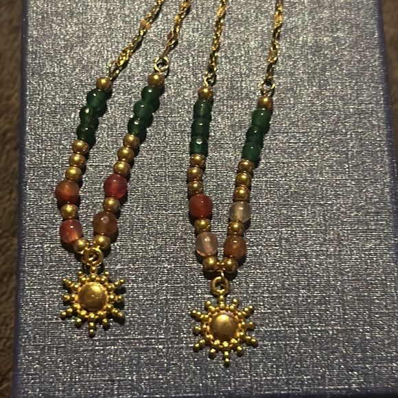 NWT natural stone Stainless steel ball pendant Necklace - Picture 16 of 16